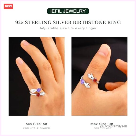 Sterling Silver Adjustable Hug Ring Elegant Minimal Chic Anniversary Gift - Picture 4 of 7